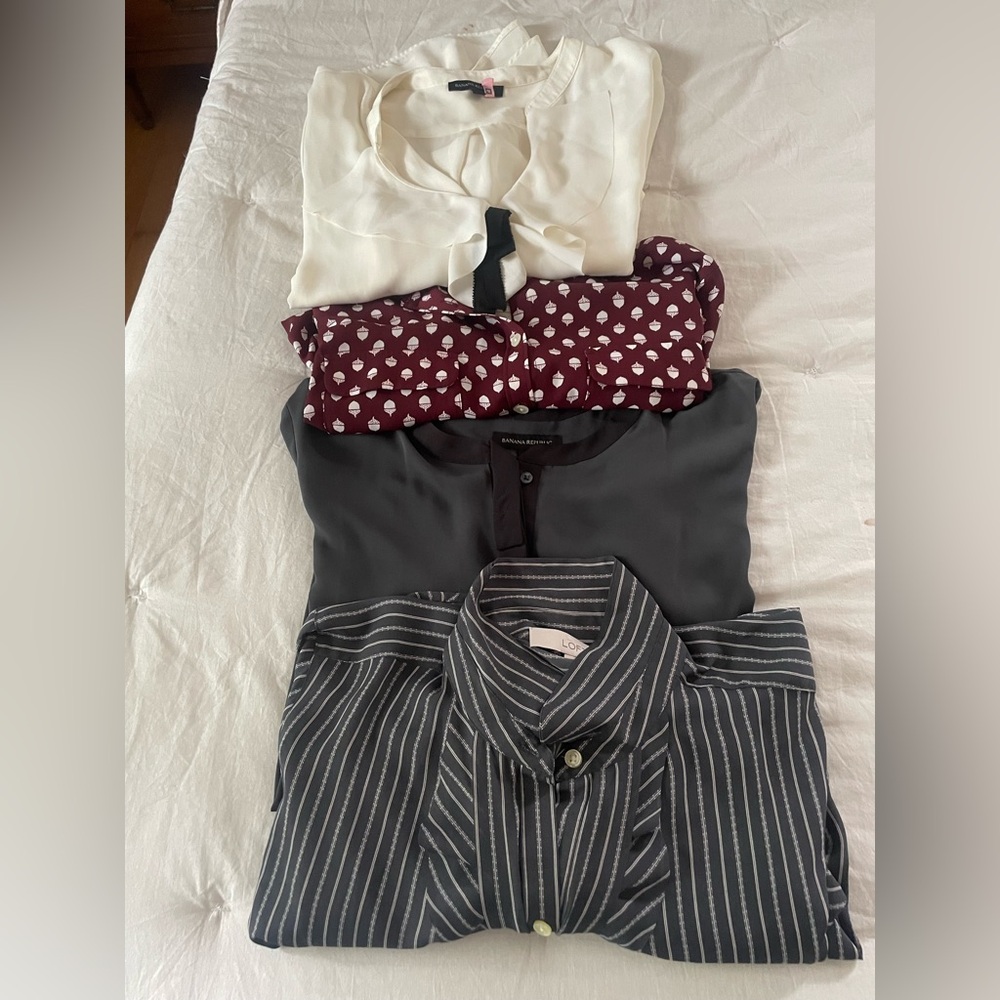 4 button down dress shirts Banana Republic and Ann Taylor Loft